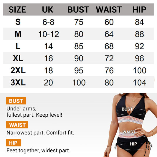 💃Helgförsäljning 49% RABATT💃Hög midja Tummy Control Colour Block Bikini Set