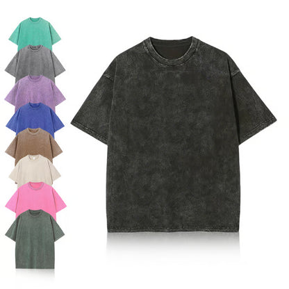 ⚡Storsäljare – 49 % rabatt🔥4-pack oversized-T-shirts för män: vintage-inspirerade, tjocka gym-T-shirts i bomull med acid wash-effekt och baggy-passform