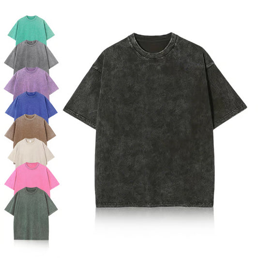 ⚡Storsäljare – 49 % rabatt🔥4-pack oversized-T-shirts för män: vintage-inspirerade, tjocka gym-T-shirts i bomull med acid wash-effekt och baggy-passform