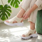 Platformsandaler för dam i andningsbart nätmaterial