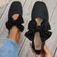 🌸 Ny kollektion – Platta damskor med fyrkantig tå 👠 Stickat tyg, elegant rosett och bekväm att ha på sig varje dag ✨