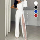 ✨50% OFF👠Glittrande utsvängd jumpsuit med axelband i mesh🖤