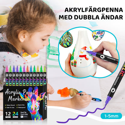 Dubbelspetsad akrylmarker