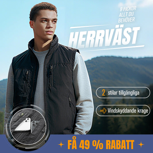 ⏰ Tidsbegränsat Erbjudande: 49% RABATT 🔥🧥 Herr Oversized Ärmlös Västjacka Med Fickor