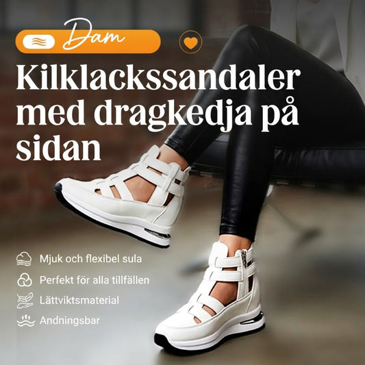 🔥Sista dagen 50% rabatt - Bekväma lätta wedge sandaler med dragkedja i sidan