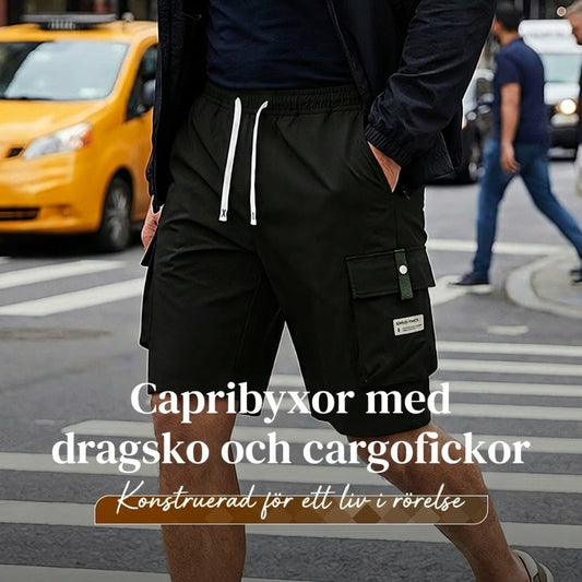 🔥 NYHET 2026 – 50% RABATT! Herr casual capribyxor med dragsko