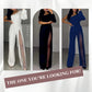 ✨50% OFF👠Glittrande utsvängd jumpsuit med axelband i mesh🖤