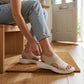 👡🌬️ Andningsbara stickade plattformssandaler med hälrem