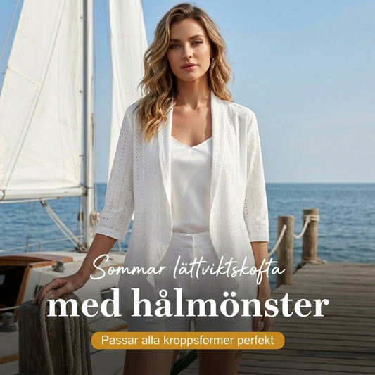 🧶 50% RABATT NU!☀️ Dam Sommar Öppen Stickad Kofta – Lätt & Andningsbar – Snygg Överdel 👗