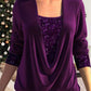 🎁 SISTA DAGSREA-53% RABATT 🎁 Sequin Loose Smocked Fake tvådelad topp
