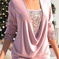 🎁 SISTA DAGSREA-53% RABATT 🎁 Sequin Loose Smocked Fake tvådelad topp