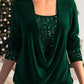 🎁 SISTA DAGSREA-53% RABATT 🎁 Sequin Loose Smocked Fake tvådelad topp