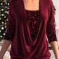 🎁 SISTA DAGSREA-53% RABATT 🎁 Sequin Loose Smocked Fake tvådelad topp