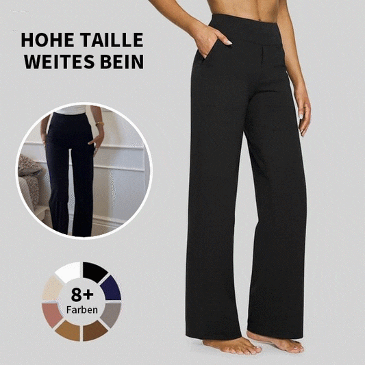 🎁 Sista dagen 49% rabatt 🔥 Löst sittande byxor med hög midja för affärsmässig fritid och yogabyxor