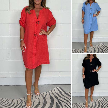 【🔥49% RABATT】✨2025 Ny tunika med knäppning Plus Size