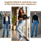 Utsvängda stretchjeans med hög midja
