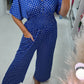 👗Nyinkommet🔥Prickig jumpsuit med elastisk midja