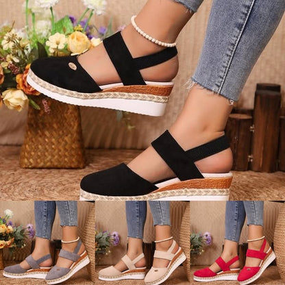 Ortopediska sandaler med sluttande klack i stor storlek