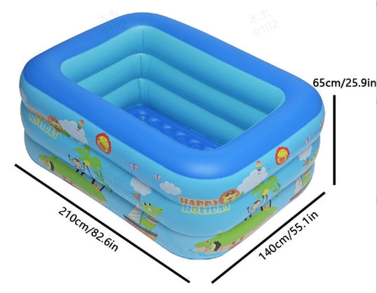 🏊 50% RABATT NU! 🌊 Uppblåsbar Pool med GRATIS Pump – Enkel Att Sätta Upp – Timmar av Sommarkul för Hela Familjen ☀️