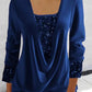 🎁 SISTA DAGSREA-53% RABATT 🎁 Sequin Loose Smocked Fake tvådelad topp
