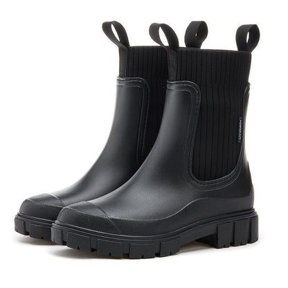 Vattentäta Halkfria Boots med Tjock Sula i Mellanlängd🎁