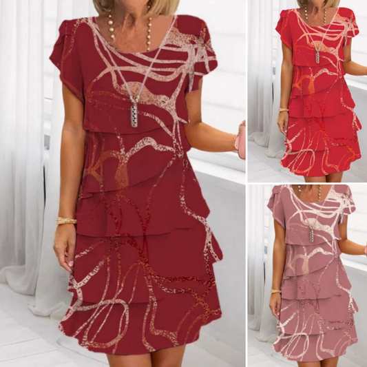 👗 60% RABATT! 🔥 Kvinnors Eleganta Modeklänning med Volanger – Söta Volanger, Figursydd Passform & Festligt Tillfälle ✨