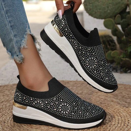 🔥 50% RABATT 👟✨ Andningsbara mesh-sneakers med strass för dam 💎 Lätta, bekväma & eleganta hela dagen 🌿