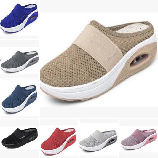 ✨Dam Casual Utbildad Mesh Platt Botten Slopehäcksko
