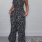 Snygg jumpsuit med leopardtryck för kvinnor
