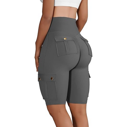 Biker Shorts med hög midja i stretch för kvinnor