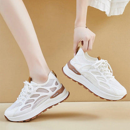 Women's Fashion Mesh Hollow Lace-up Sneakers