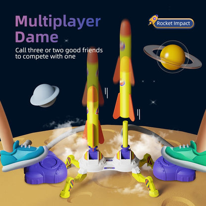 Raketkastare leksaker med fotpump för barn
