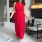 Elegant klänning med rund hals för kvinnor👗