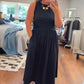 Elegant klänning med rund hals för kvinnor👗
