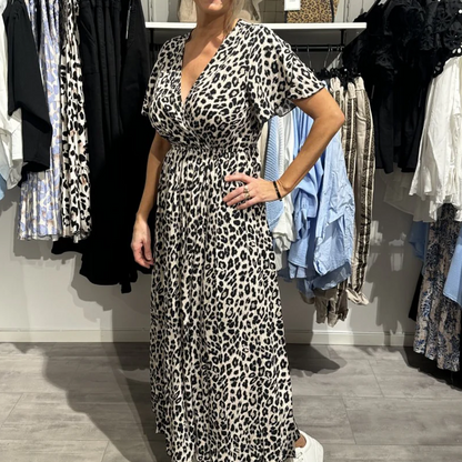 Trendig Maxiklänning med Leopardmönster för Kvinnor