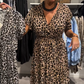Trendig Maxiklänning med Leopardmönster för Kvinnor