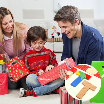 Träpussel i T-form för pedagogiskt bruk