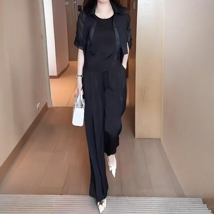 Damset med skjortjacka, väst och byxor i 3 delar