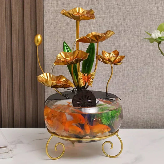 🔥2025 Het försäljning 🔥Kreativ lyxig dekoration i form av ett akvarium med lotusblomma