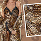 💥Limiterad upplaga!!! - Så länge lagret räcker💥Sexigt set med leopardmönstrad morgonrock och nattlinne