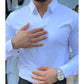 Herrskjorta i slim fit, enfärgad🔥Köp 2 och få fri frakt