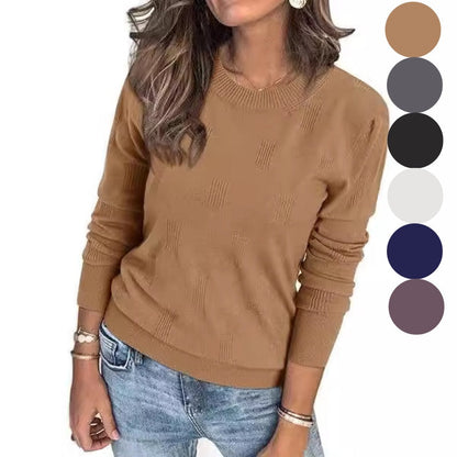 💖 50 % rabatt🍃Ledig långärmad stickad topp för kvinnor