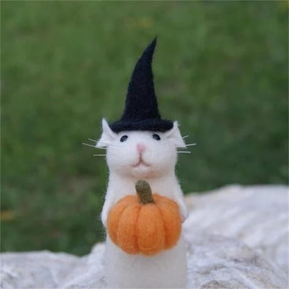 🎁(Handgjord, perfekt present) Halloween-mus med pumpa🐭
