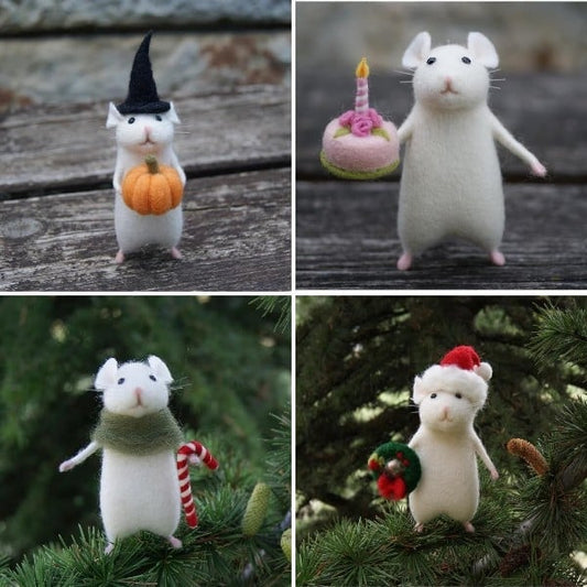 🎁(Handgjord, perfekt present) Halloween-mus med pumpa🐭