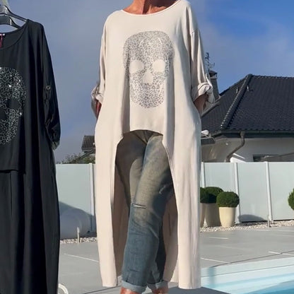 Snygg damtröja med asymmetrisk fåll
