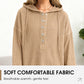 🎉🧥 Långärmad hoodie för dam – V-ringning med knappdetaljer, avslappnad passform och sidoslitsar – elegant utan ansträngning 🌸✨