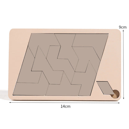 Tangram-bräda i trä Pusselspel