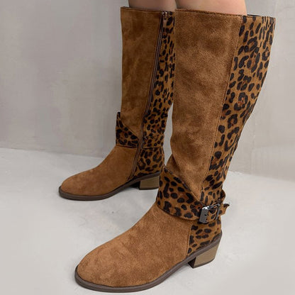 Ridstövlar med leopardmönster för kvinnor🎁Köp 2 och få fri frakt