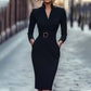 ✨Eleganta nyheter!💃Elegant V-ringad slim fit-klänning för damer