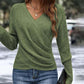 🎁Elegant Casual Stickad Damtopp med V-ringning